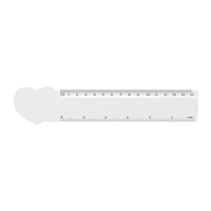 Promotional Heart Shaped Ruler 15cm printed with logo or design