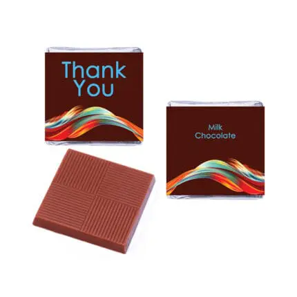 Promotional Milk Chocolate Neapolitans in silver paper with printed logo or design