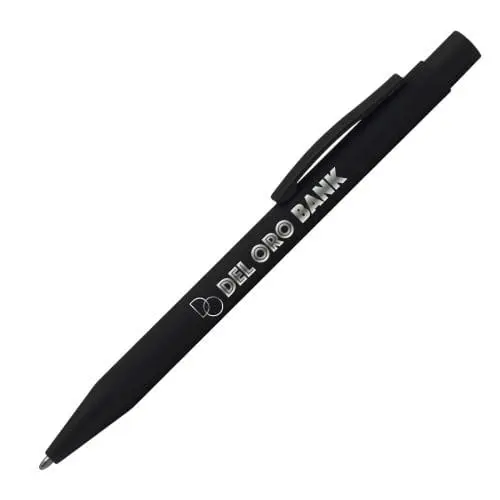 Promotional Bowie All Black Pen in black with printed logo or design