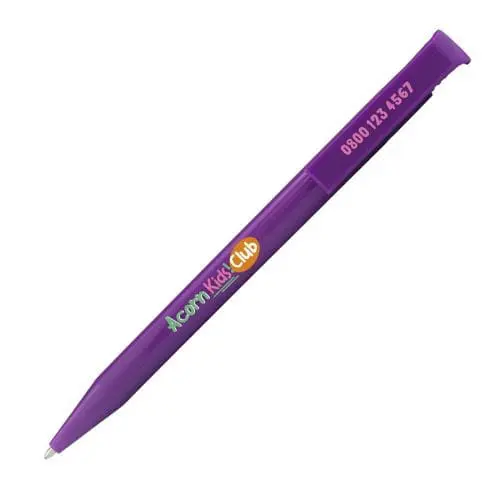 Promotional Calico Colour Ballpen in purple with printed logo or design