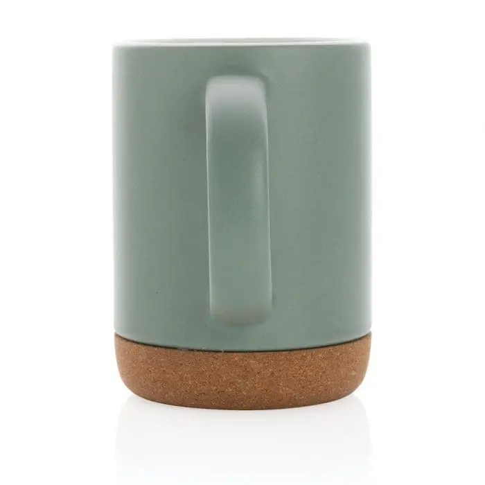 Branded Ceramic Mug with Cork Base 280ml in assorted colours supplied in gift box with printed logo or design