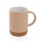 Branded Ceramic Mug with Cork Base 280ml in assorted colours and printed logo or design