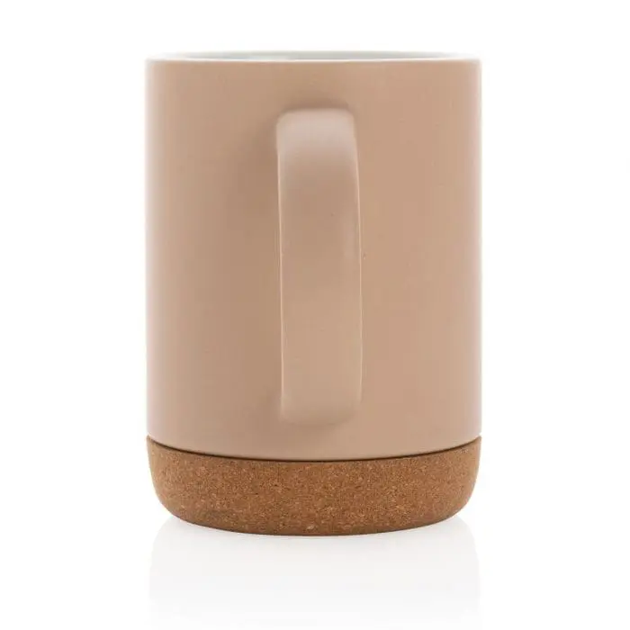 Branded Ceramic Mug with Cork Base 280ml in assorted colours and printed logo or design