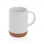 Branded Ceramic Mug with Cork Base 280ml in assorted colours supplied in gift box with printed logo or design