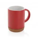 Branded Ceramic Mug with Cork Base 280ml in assorted colours supplied in gift box with printed logo or design