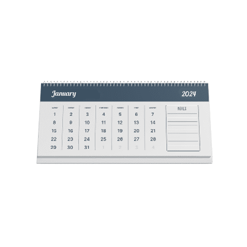 Promotional DL Desk Calendar printed with logo or design