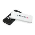 Branded Pocket Size 5000mAh Powerbank in white or black with printed logo or design