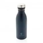 Promotional Recycled Deluxe Water Bottle 500ml in navy blue printed with logo or design