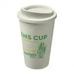 Promotional Renew Eco Travel Tumbler 350ml in ivory with printed logo or design