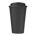 Custom-Branded Renew Eco Tumbler with Spill Proof Lid in black with printed logo or design