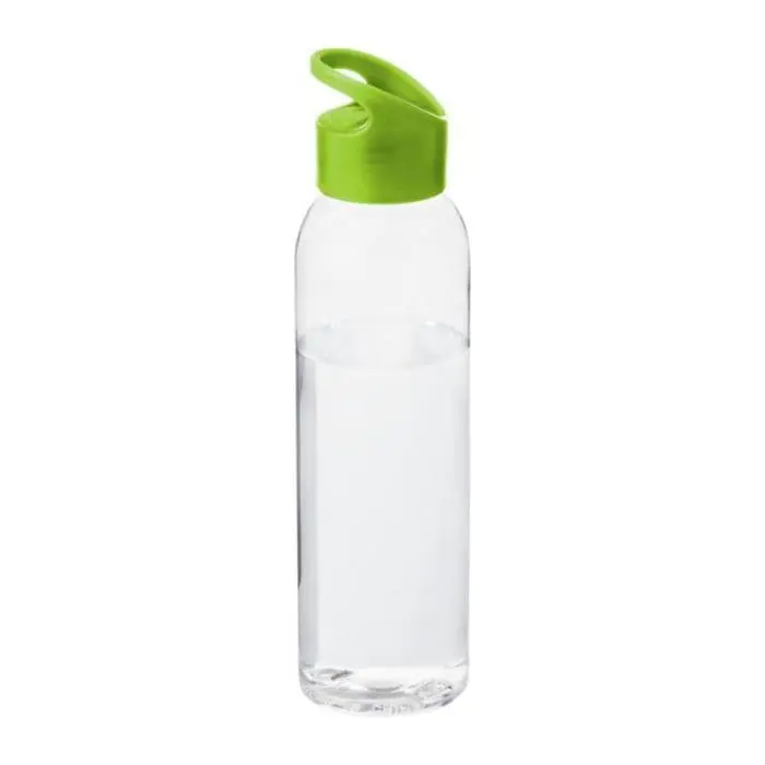 Branded Sky Clear Tritan Bottle 650ml with green lid and printed logo or design