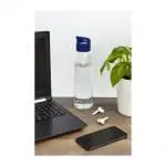 Branded Sky Clear Tritan Bottle 650ml with blue lid and printed logo or design