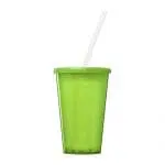 Branded Stadium Double Walled Cup 350ml in assorted colours with straw and printed logo or design