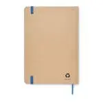 Branded A5 Squared Paper Recycled Carton Notebook with blue elastic closure printed with logo or design