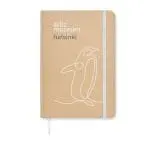 Promotional A5 Squared Paper Recycled Carton Notebook with white elastic closure printed with logo or design