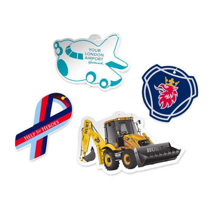 Printed Car Air Fresheners UK Made in various fragrances and printed with logo or design