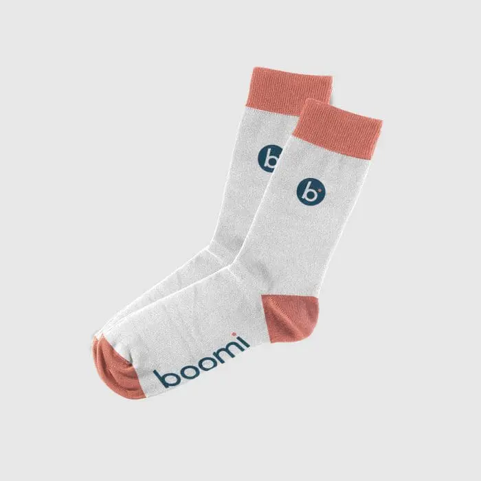 Promotional Classic Crew Branded Bamboo Socks in assorted colours printed with logo or design