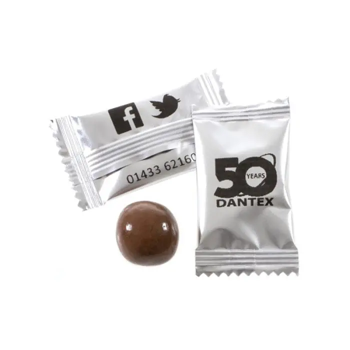 Custom-Branded Individually Wrapped Caramel Fudge Chocolates printed with logo or design