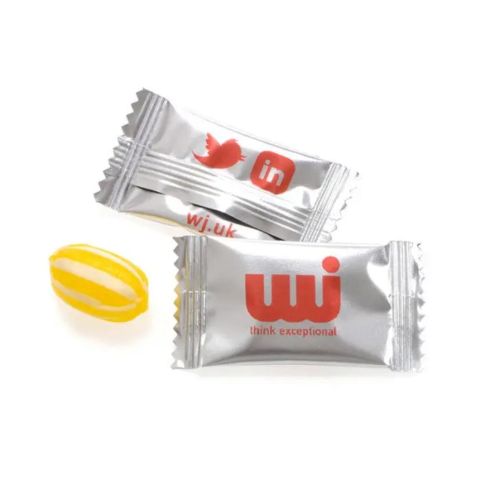 Promotional Individually Wrapped Fruit Sweets with printed logo or design