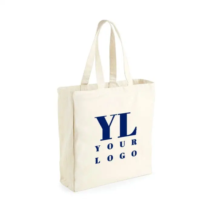 Promotional Natural Cotton Canvas Bag with Gusset 10oz printed with logo or design