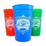 Printed Plastic Pint Stadium Cup in assorted colours with printed logo or design