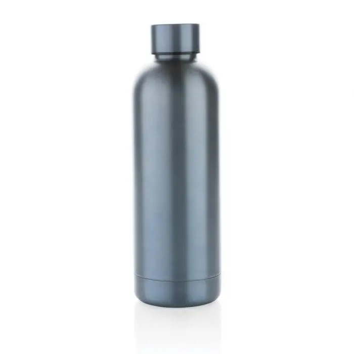 Branded Recycled Impact Steel Vacuum Bottle 500ml with printed logo or design and supplied in cardboard box