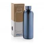 Branded Recycled Impact Steel Vacuum Bottle 500ml with printed logo or design and supplied in cardboard box