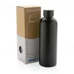 Personalised Recycled Impact Steel Vacuum Bottle 500ml with printed logo or design and supplied in cardboard box