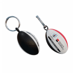 Printed Rugby Ball Keyring printed with logo or design