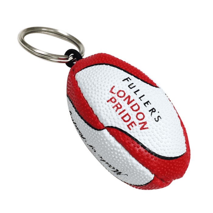 Printed Rugby Ball Keyring printed with logo or design