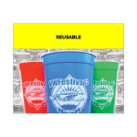 Promotional Translucent Pint Stadium Cup in assorted colours with printed logo or design