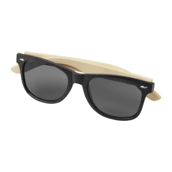 Printed Sun Ray Bamboo Sunglasses in assorted colours with printed logo or design