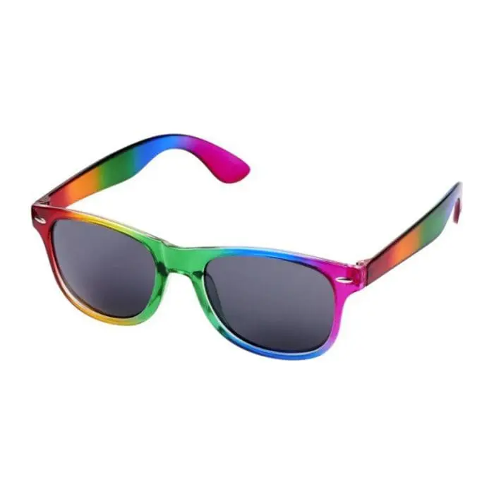 Promotional Sun Ray Rainbow Sunglasses in rainbow colours with printed logo or design