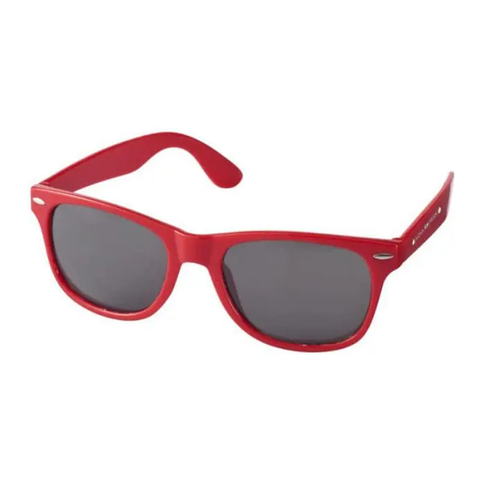 Promotional Sun Ray Sunglasses in red with printed logo or design