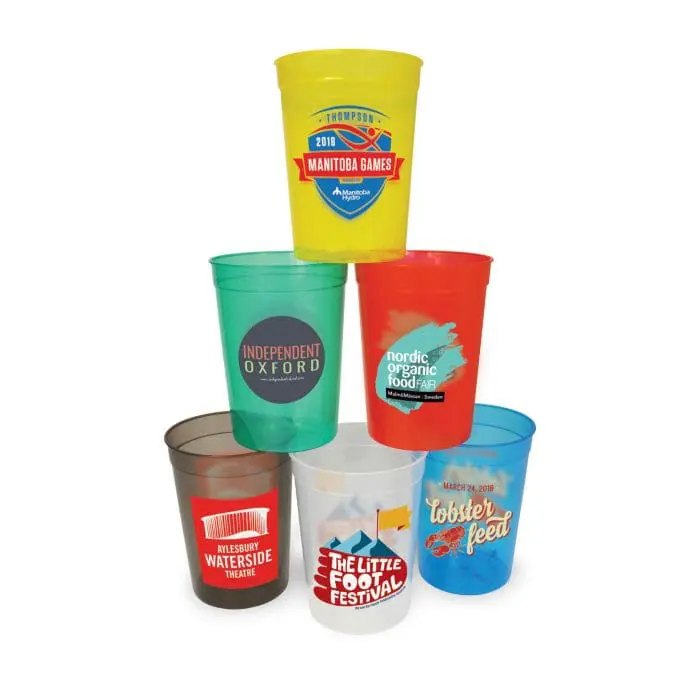 Printed Translucent Half Pint Stadium Cup in assorted colours with printed logo or design