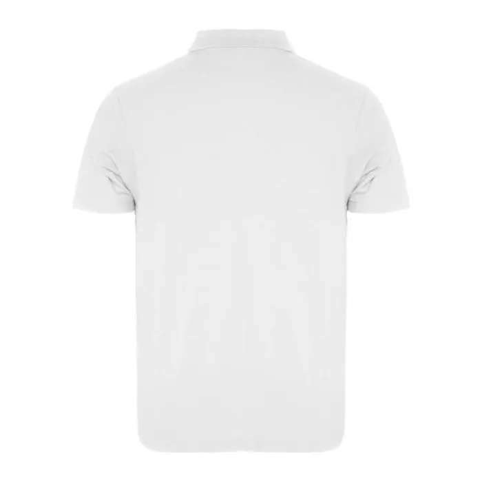 Branded Roly Austral Unisex White Polo Shirt in white with printed logo or design