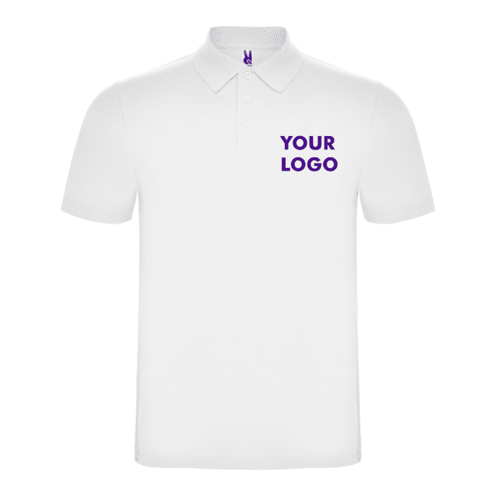 Promotional Roly Austral Unisex White Polo Shirt in white with printed logo or design