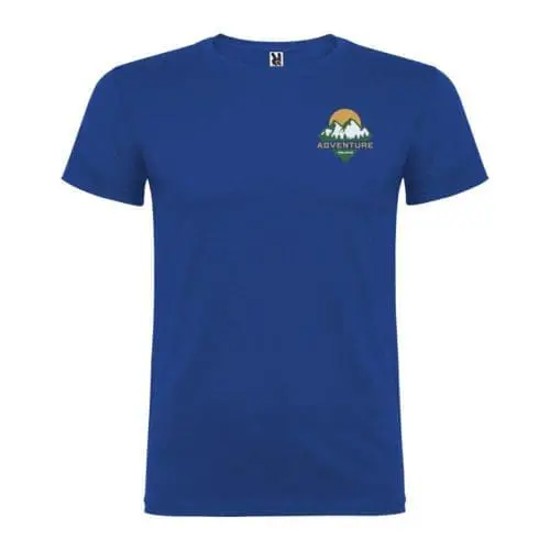 Printed Beagle Short Sleeve Men's Colour T-Shirt in royal blue printed with logo or design