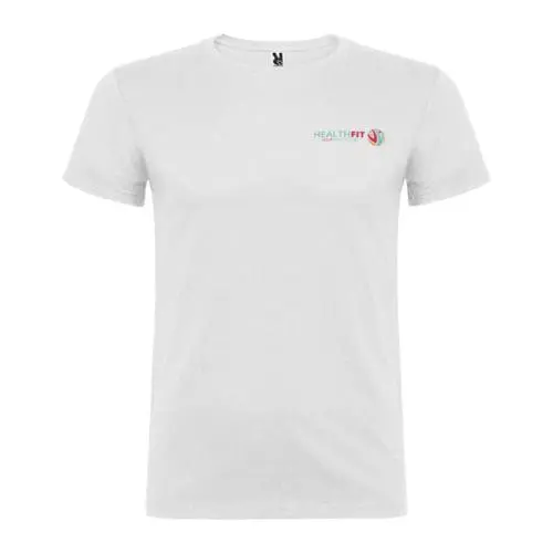 Promotional Beagle Short Sleeve Men's White T-Shirt printed with logo or design