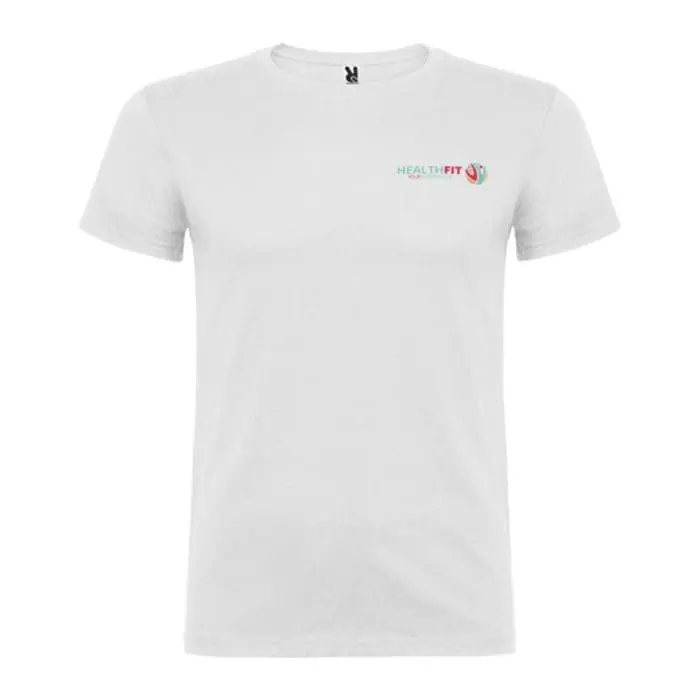 Promotional Beagle Short Sleeve Men's White T-Shirt printed with logo or design