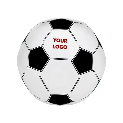 Promotional Inflatable Footballs in white with printed logo or design