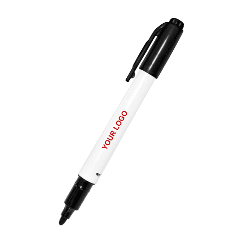 Promotional Markie Dry White Board Marker Pen in black with printed logo or design