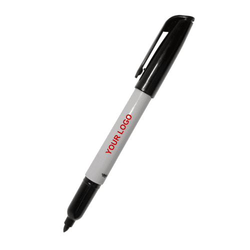 Promotional Markie Fine Permanent Marker in black with printed logo or design