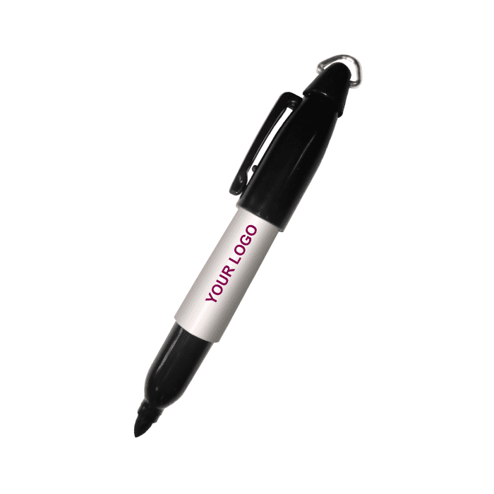 Printed Markie Mini Permanent Marker Pen in black with printed logo or design