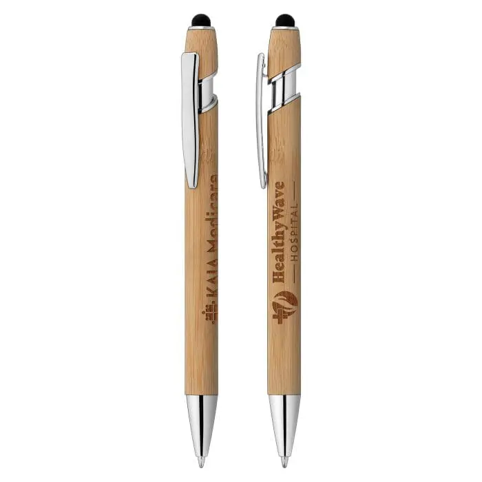 Branded Prince Bamboo Stylus Pen in bamboo printed with logo or design