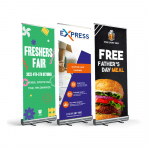 Promotional Roller Banners printed with logo or design