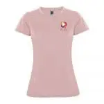 Printed Roly Montecarlo Women's Sports T-Shirt in light pink with printed logo or design