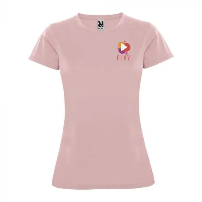 Printed Roly Montecarlo Women's Sports T-Shirt in light pink with printed logo or design