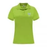 Printed Roly Monzha Women's Sports Polo Shirt in light green with printed logo or design