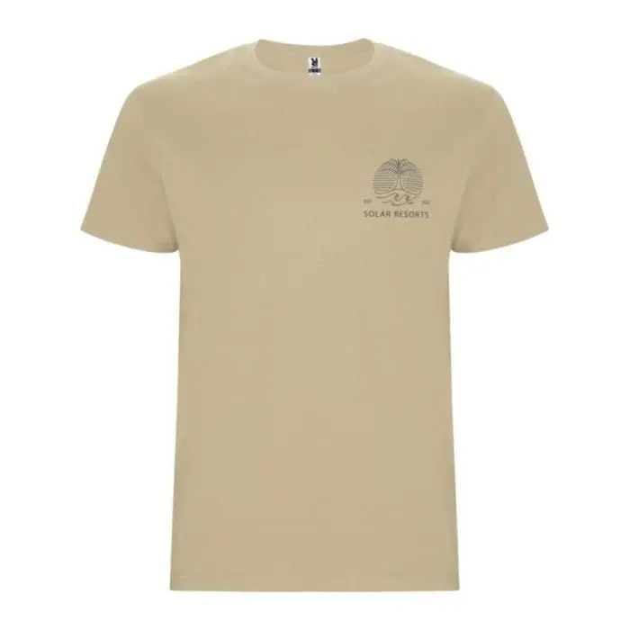 Promotional Roly Stafford Men's Colour T-Shirt in sand with printed logo or design